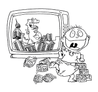 A coloring page of the rugrats
